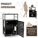 Cat Litter Box Enclosure with Louvered Door and 3-Tier Shelf