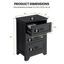 Farmhouse Nightstand with 3 Storage Drawers and Handles by LJGDeals