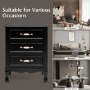 3 Drawers Nightstand with Solid Wood Legs for Living Room Bedroom-Black by LJGDeals