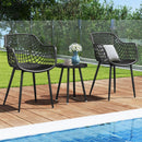 3 Piece Patio Chair Set with PP Seat and Tabletop for Porch by LJGDeals