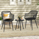 3 Piece Patio Chair Set with PP Seat and Tabletop for Porch by LJGDeals