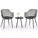 3 Piece Patio Chair Set with PP Seat and Tabletop for Porch by LJGDeals