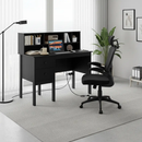 Black 48 inch Computer Desk and Ergonomic Mesh Office Chair Bundle for Home Office by LJGDeals