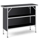 Folding Camping Table with 2-Tier Open Shelves for Outdoor BBQ by LJGDeals