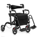 Folding Rollator Walker with 8-inch Wheels and Seat by LJGDeals