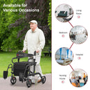 Folding Rollator Walker with 8-inch Wheels and Seat by LJGDeals