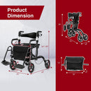Folding Rollator Walker with 8-inch Wheels and Seat by LJGDeals