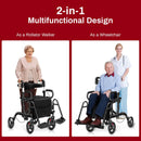 Folding Rollator Walker with 8-inch Wheels and Seat by LJGDeals