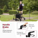 Folding Rollator Walker with 8-inch Wheels and Seat by LJGDeals