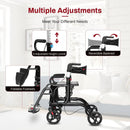 Folding Rollator Walker with 8-inch Wheels and Seat by LJGDeals