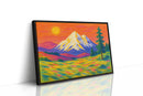 Vibrant Mountain Sunset with Flowery Meadow