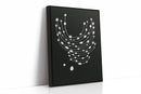 Minimalist Abstract White Dots on Black Canvas