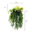 Bright Tropical Foliage Artificial Hanging Disc 15.75in – Black Frame – UV Resistant by Designer Plants USA