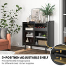 Kitchen Buffet Sideboard with Wine Rack and Sliding Door-Black by DirectDeals