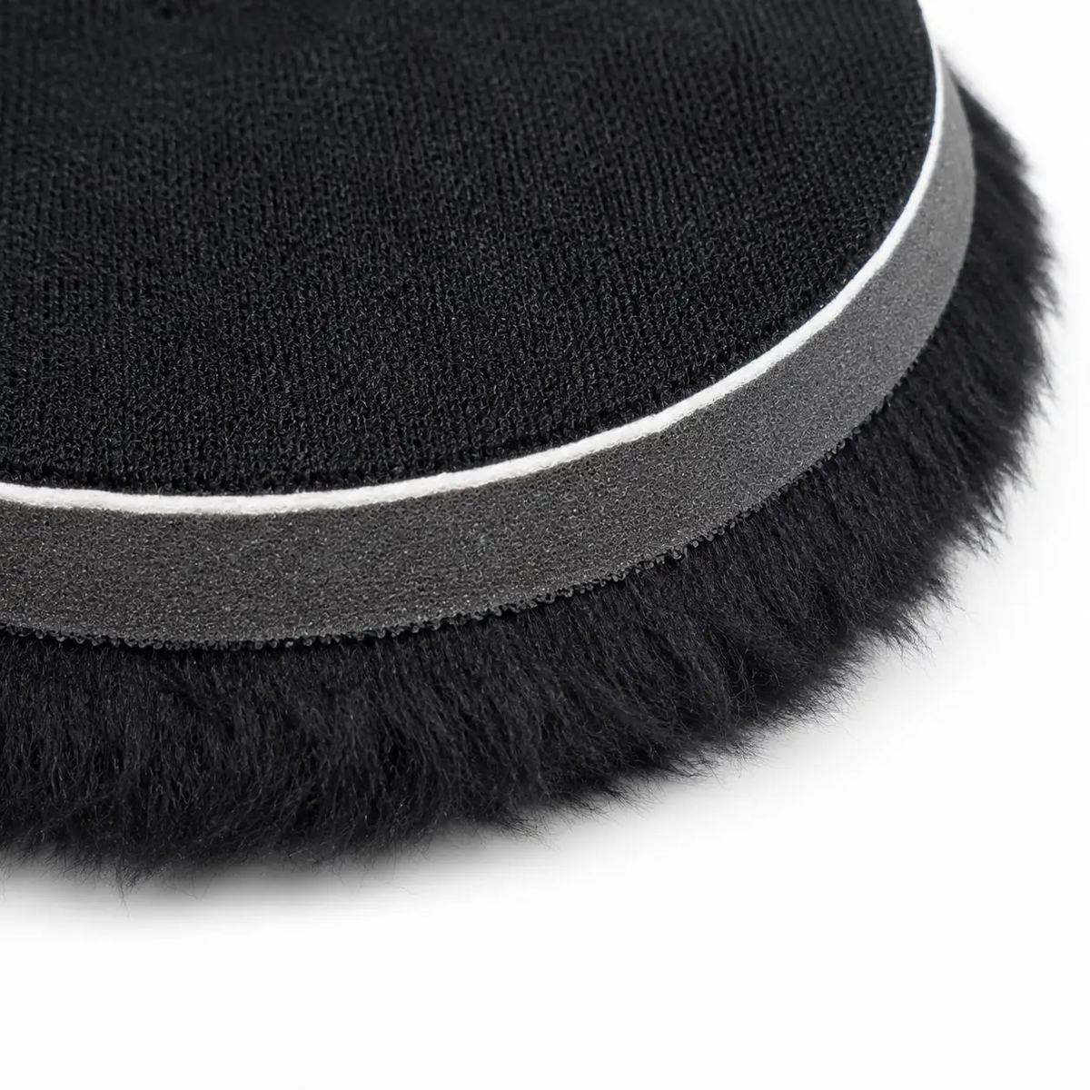 Barjack Black Lambs Wool Cutting Pad, close-up of the surface