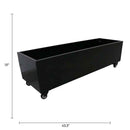 Black Metal Planter Medium with Wheels – For Artificial Hedges