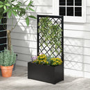 44 Inch Metal Raised Garden Bed with Trellis-Black by LJGDeals