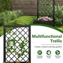 44 Inch Metal Raised Garden Bed with Trellis-Black by LJGDeals