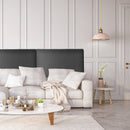 Upholstered Wall Mounted Headboard with Tufted Button Linen Fabric
