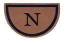 Black Half Round Single Border Personalized Doormats 38x60