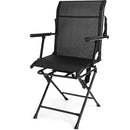 Foldable Swivel Patio Chair with Armrest and Mesh Back by LJGDeals