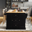 2-Door Large Mobile Kitchen Island Cart with Hidden Wheelsand 3 Drawers by LJGDeals