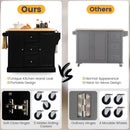 2-Door Large Mobile Kitchen Island Cart with Hidden Wheelsand 3 Drawers by LJGDeals