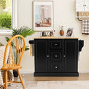2-Door Large Mobile Kitchen Island Cart with Hidden Wheelsand 3 Drawers by LJGDeals