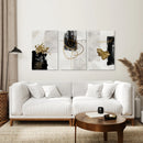 3 Piece Modern Scandinavian Wall Art Set. Black and Gold by Wall Art Set