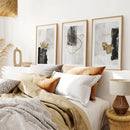 3 Piece Modern Scandinavian Wall Art Set. Black and Gold by Wall Art Set