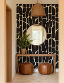 Black & White Organic Geometric Wallpaper - Abstract Mosaic Shapes