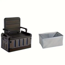 Foldable Camping Stool with Backrest & Storage Bag Portable Fishing Seat Outdoor Chair by 2Dropme