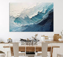 Blue Abstract Wave Ocean Wall Art Canvas Print – Modern
