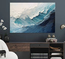 Blue Abstract Wave Ocean Wall Art Canvas Print – Modern