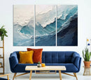 Blue Abstract Wave Ocean Wall Art Canvas Print – Modern