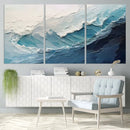 Blue Abstract Wave Ocean Wall Art Canvas Print – Modern