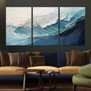 Blue Abstract Wave Ocean Wall Art Canvas Print – Modern
