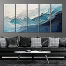Blue Abstract Wave Ocean Wall Art Canvas Print – Modern