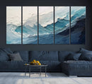 Blue Abstract Wave Ocean Wall Art Canvas Print – Modern
