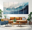 Blue Abstract Wave Ocean Wall Art Canvas Print – Modern
