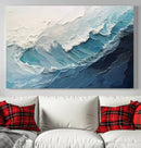 Blue Abstract Wave Ocean Wall Art Canvas Print – Modern