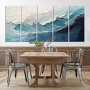 Blue Abstract Wave Ocean Wall Art Canvas Print – Modern