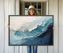 Blue Abstract Wave Ocean Wall Art Canvas Print – Modern