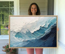 Blue Abstract Wave Ocean Wall Art Canvas Print – Modern