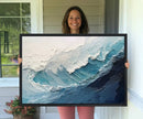 Blue Abstract Wave Ocean Wall Art Canvas Print – Modern