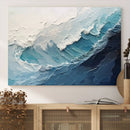 Blue Abstract Wave Ocean Wall Art Canvas Print – Modern