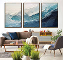 Blue Abstract Wave Ocean Wall Art Canvas Print – Modern