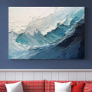 Blue Abstract Wave Ocean Wall Art Canvas Print – Modern