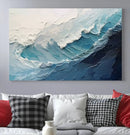 Blue Abstract Wave Ocean Wall Art Canvas Print – Modern