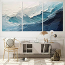 Blue Abstract Wave Ocean Wall Art Canvas Print – Modern